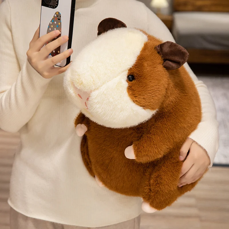 25-40cm Cartoon Round Dutch Pig Plush Doll Simulation Brown Yellow Dutch Pig Animal Stuffed Home Decor Gift For Boys And Girls