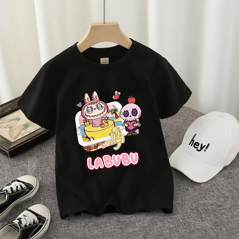Labubu Kids T-shirt Cotton Cute Anime Print Tees Short Sleeve Kawaii Pink Cartoon Girl Summer Casual Clothes Birthday Party Gift Labubu Kids T-shirt Cotton Cute Anime Print Tees Short Sleeve Kawaii Pink Cartoon Girl Summer Casual Clothes Birthday Party Gift