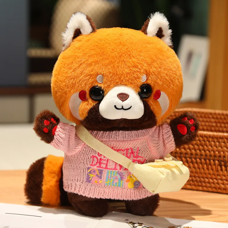 30cm cute raccoon into red brown red panda cosplay dress up plush toy Plush animal Soft pillow birthday gift for children 30cm cute raccoon into red brown red panda cosplay dress up plush toy Plush animal Soft pillow birthday gift for children