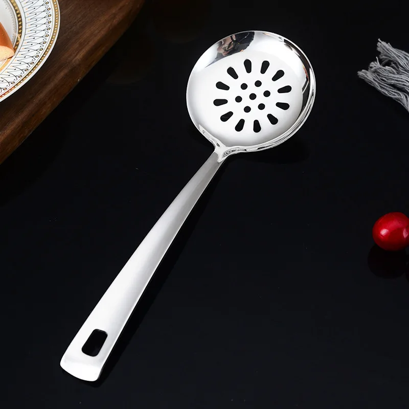 Silver Stainless Steel Soup Spoon Flat Colander Serving Spoon Cake Spatula Leaking Shovel Public Cutlery Set Cooking Utensil Silver Stainless Steel Soup Spoon Flat Colander Serving Spoon Cake Spatula Leaking Shovel Public Cutlery Set Cooking Utensil