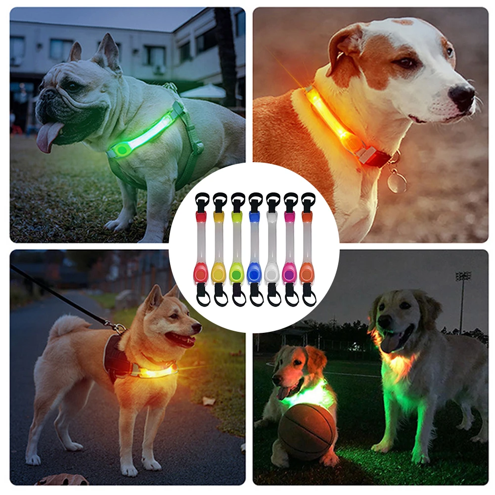 Dog Anti Lost Safety Glowing Collar Outdoor Waterproof Warning LED Flashing Light Strip for Pet Leash Harness Dog Accessories Dog Anti Lost Safety Glowing Collar Outdoor Waterproof Warning LED Flashing Light Strip for Pet Leash Harness Dog Accessories