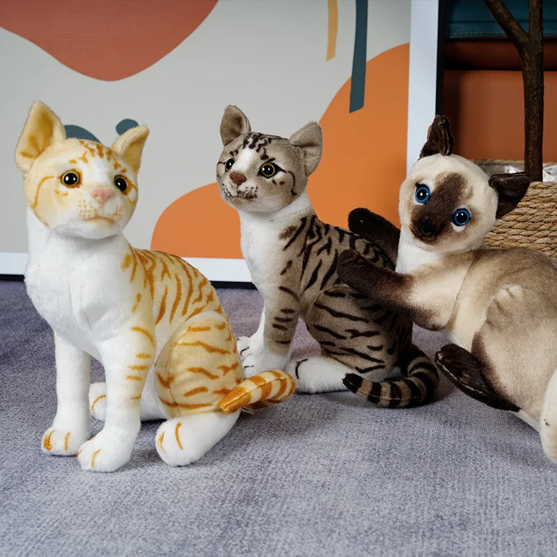 1pc 4 Colors INS Like Real Prone Cat Plush Doll Stuffed Pure Colors Grey White Yellow Kitten Toy Pets Animal Kids Gift 1pc 4 Colors INS Like Real Prone Cat Plush Doll Stuffed Pure Colors Grey White Yellow Kitten Toy Pets Animal Kids Gift