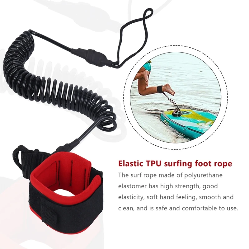 10.6Ft Ankle Leash Surfing Coiled Stand Up Paddle Board Black Tpu Paddle Board Foot Leg Rope Surfboard Raft Traction Rope 10.6Ft Ankle Leash Surfing Coiled Stand Up Paddle Board Black Tpu Paddle Board Foot Leg Rope Surfboard Raft Traction Rope