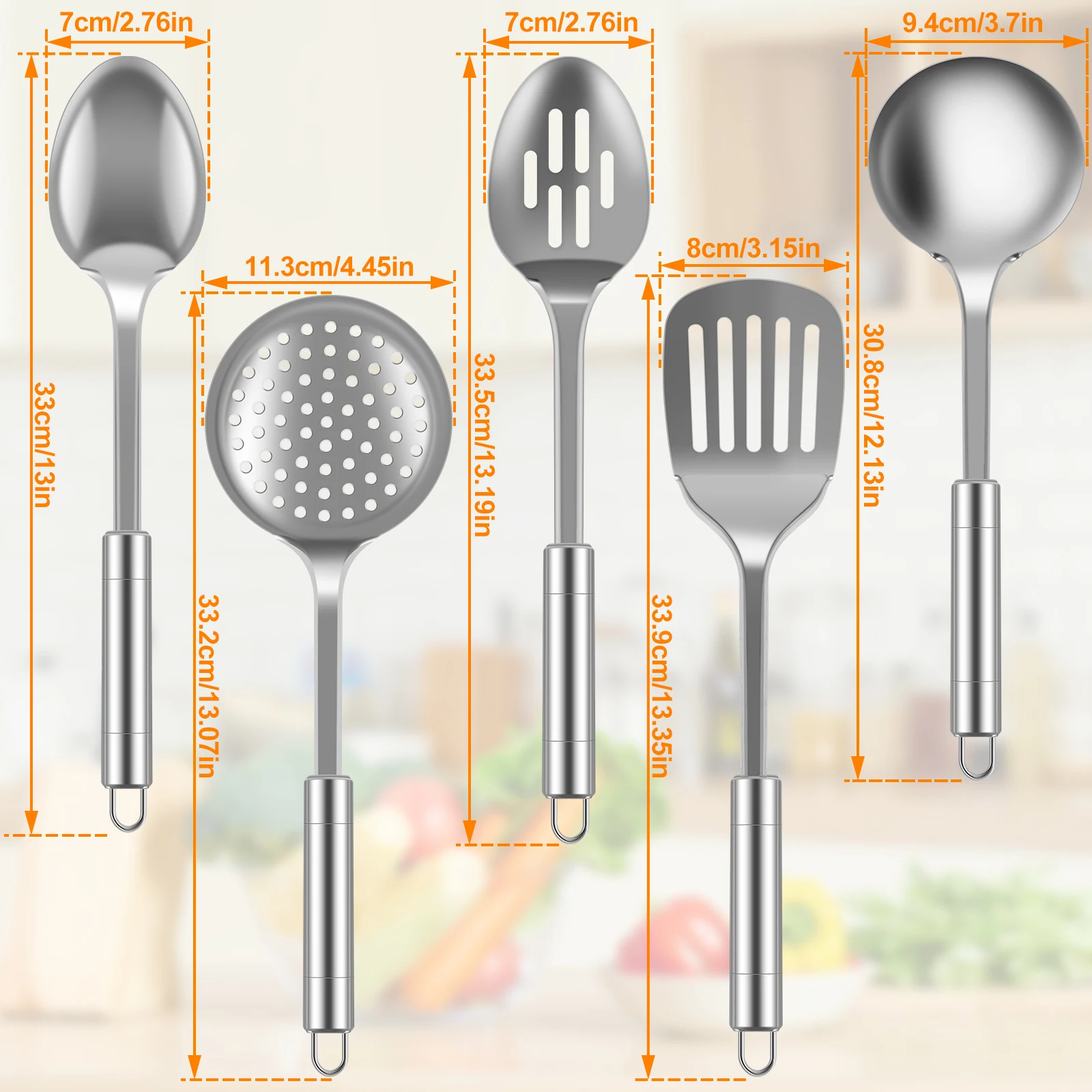 5Pcs Kitchen Cooking Utensils Set Stainless Steel Shovel Soup Spoon Spatula Utensils Dinnerware Cooking Tools Kitchen Gadgets 5Pcs Kitchen Cooking Utensils Set Stainless Steel Shovel Soup Spoon Spatula Utensils Dinnerware Cooking Tools Kitchen Gadgets