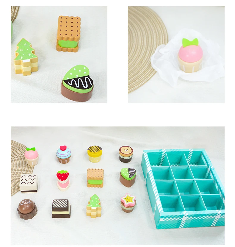 Wooden Kitchen Pretend Play Toys Afternoon Tea Sweet Desserts For Kids Playset Simulation Kitchen Educational Toys For Ages 3+