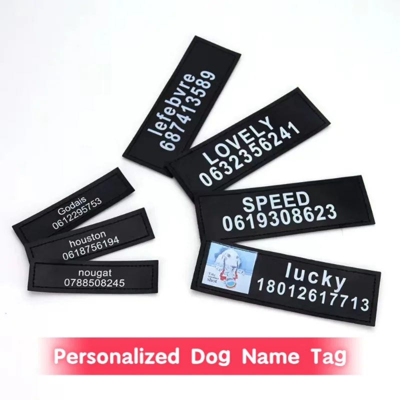 2 PCS Personalized Dog Name Tag Reflective Pet Harness Collar ID Label Stickers Custom text Paw Heart Logo Harness Tags 2 PCS Personalized Dog Name Tag Reflective Pet Harness Collar ID Label Stickers Custom text Paw Heart Logo Harness Tags
