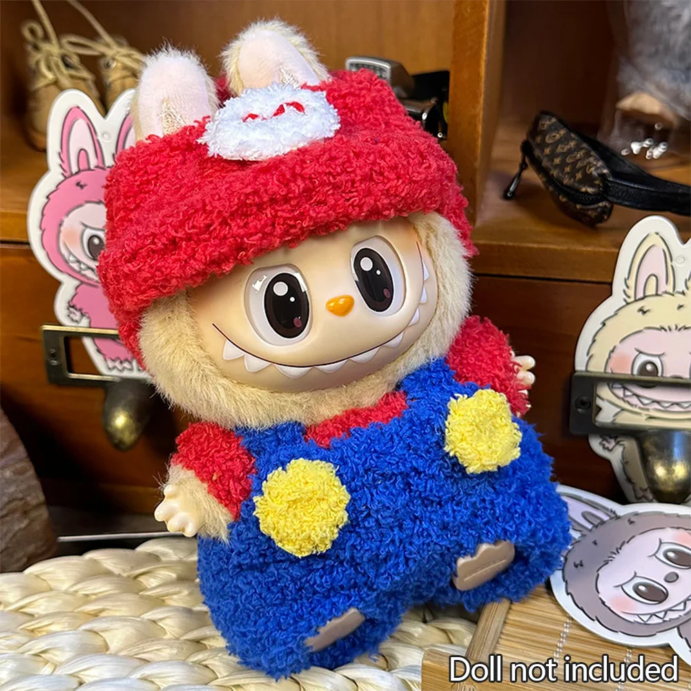For 17cm Labubu Dolls Accessories DIY Doll Clothes Heartbeat Long Eared Furry Rabbit Costume Cartoon Dress Up Labubu Outfit For 17cm Labubu Dolls Accessories DIY Doll Clothes Heartbeat Long Eared Furry Rabbit Costume Cartoon Dress Up Labubu Outfit