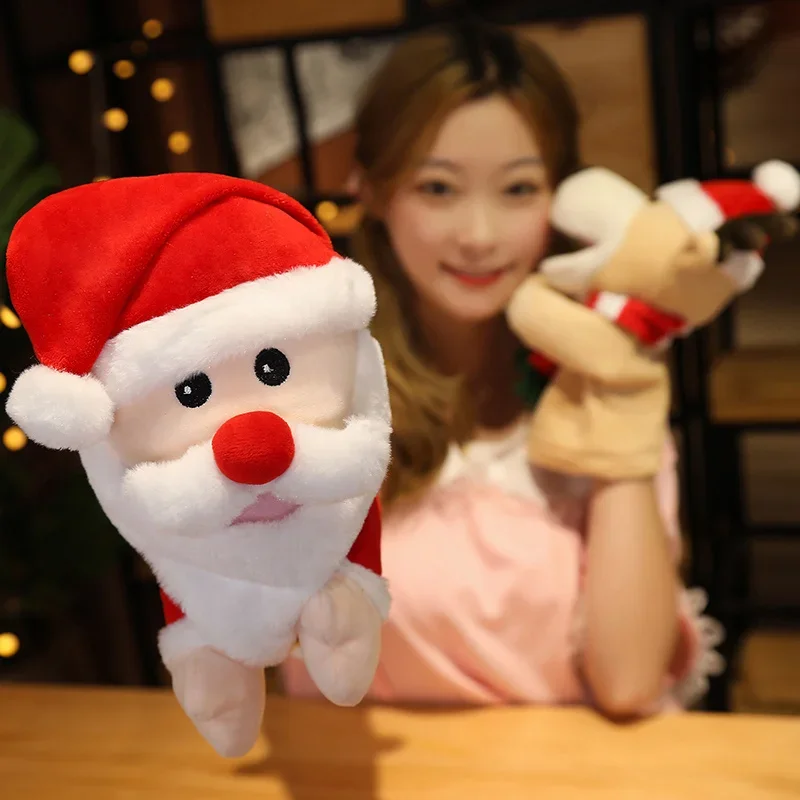 Stuffed Plush Animals Toys Hand Finger Puppet Kawaii Dolls Educational Baby Toys Learning & Education Monkey Tiger Children Gift