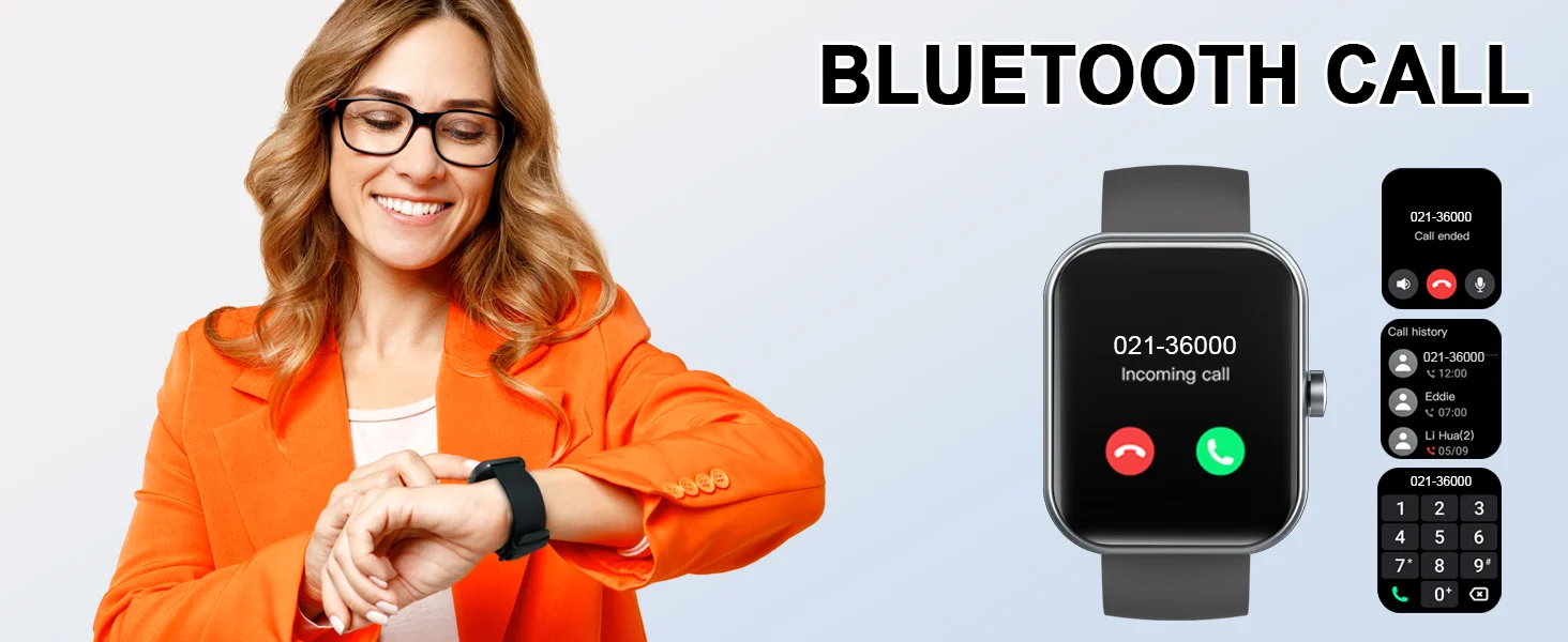 Smart Watch(Answer/Make Calls), 1.96" Smartwatches, Fitness Tracker, Sleep Monitor, Pedometer, 100+ Sport Modes, IP68 Waterproof Smart Watch(Answer/Make Calls), 1.96" Smartwatches, Fitness Tracker, Sleep Monitor, Pedometer, 100+ Sport Modes, IP68 Waterproof