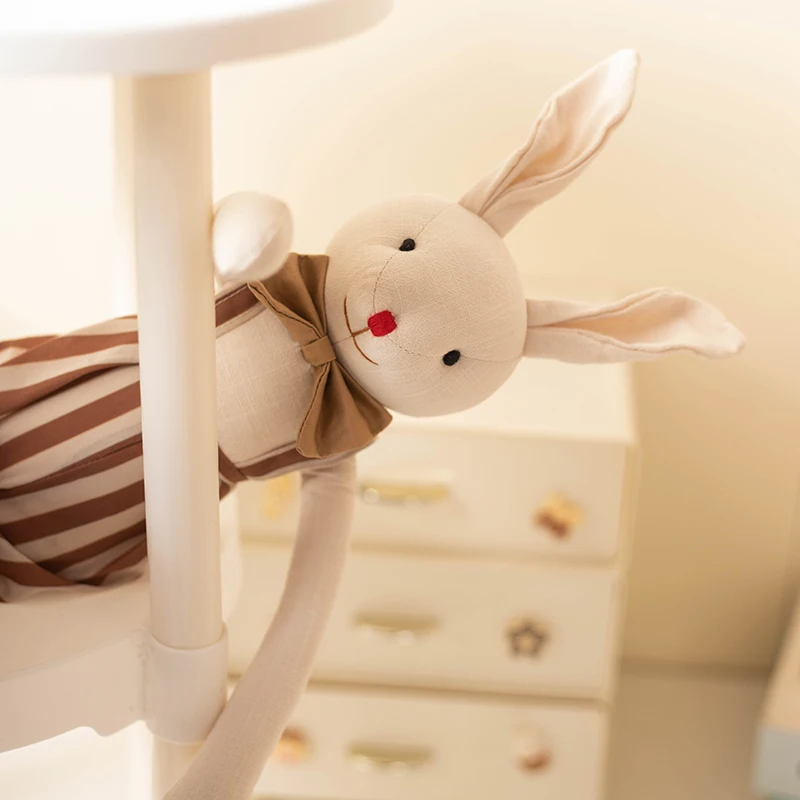 Stuffed Bunny Cloth Dress Toys Smoothing Toy for Infant Cuddling sleep doll for Girls Handmade Diversity Brown Rabbit Plushie Stuffed Bunny Cloth Dress Toys Smoothing Toy for Infant Cuddling sleep doll for Girls Handmade Diversity Brown Rabbit Plushie