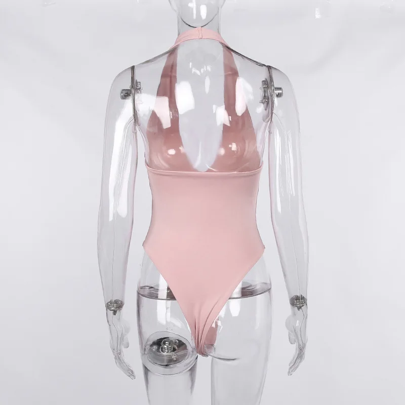 y2k summer 2022 color halter neck V-neck slim bottoming women's jumpsuit bodysuit overalls casual Harajuku sexy women's clothing