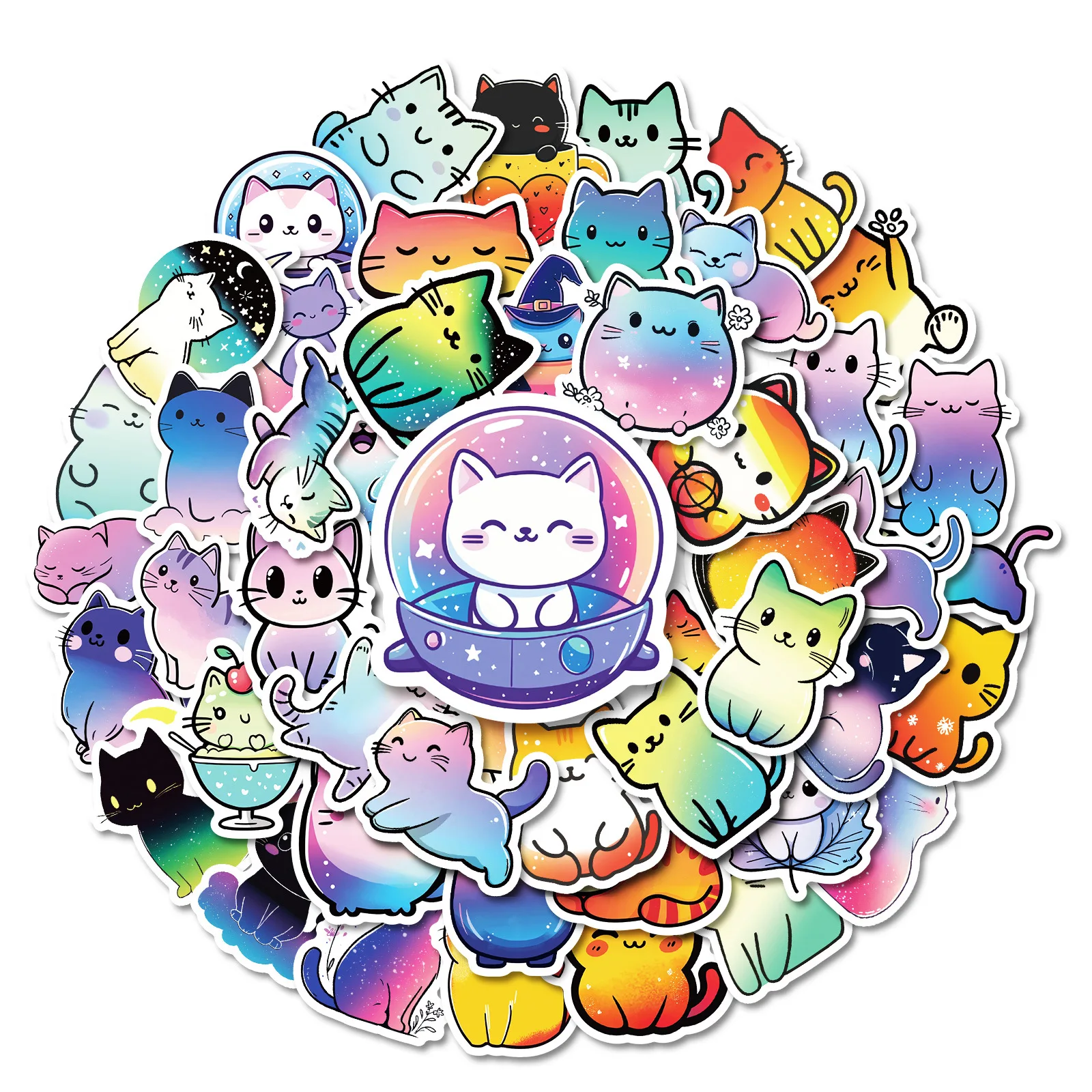 50Pcs Cute Colorful Cat Stickers DIY Stickers Scrapbooking Phone Luggage Skateboard Waterproof Decals 50Pcs Cute Colorful Cat Stickers DIY Stickers Scrapbooking Phone Luggage Skateboard Waterproof Decals