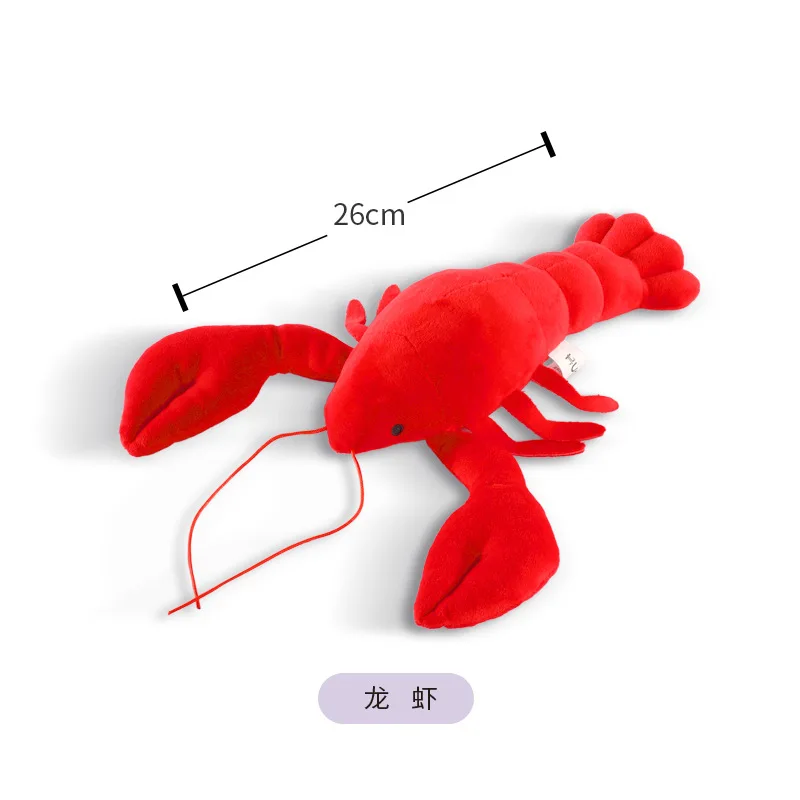 Simulation Lobster Stuffed Animal Toy Squid Crab Starfish Scallop Carp Fish Aquarium Sea Ocean Animal Marine Park Plush Doll