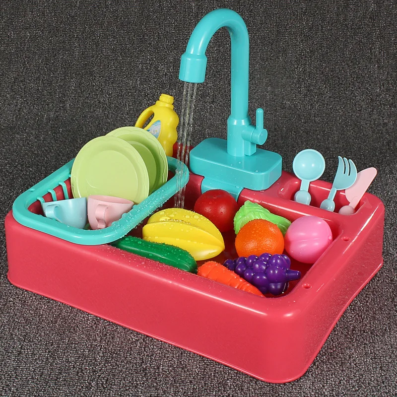 Kid Simulation Electric Dishwasher Wash Sink Running Water Toy Role Playing House Kitchen Pretend Game Food Fruit Girl Boy Gift Kid Simulation Electric Dishwasher Wash Sink Running Water Toy Role Playing House Kitchen Pretend Game Food Fruit Girl Boy Gift