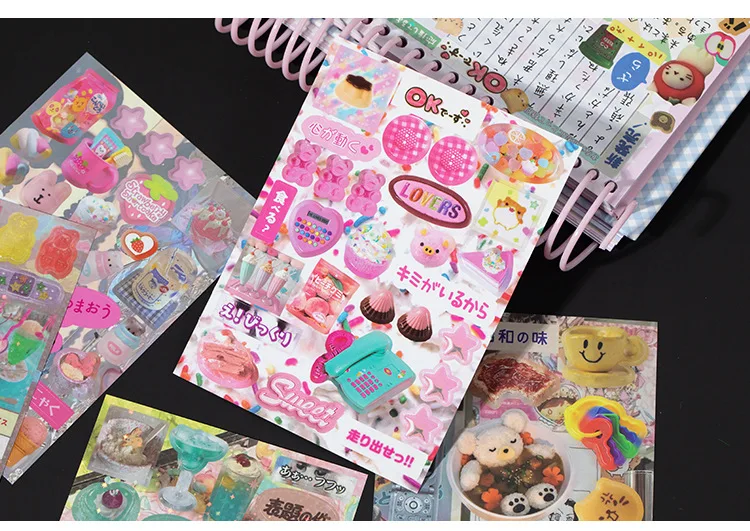 MINKYS 45 sheets/piece Retro Decorative Stickers Laptop Kpop Toploader Photocard Sticker Book Kids Gift School Stationery