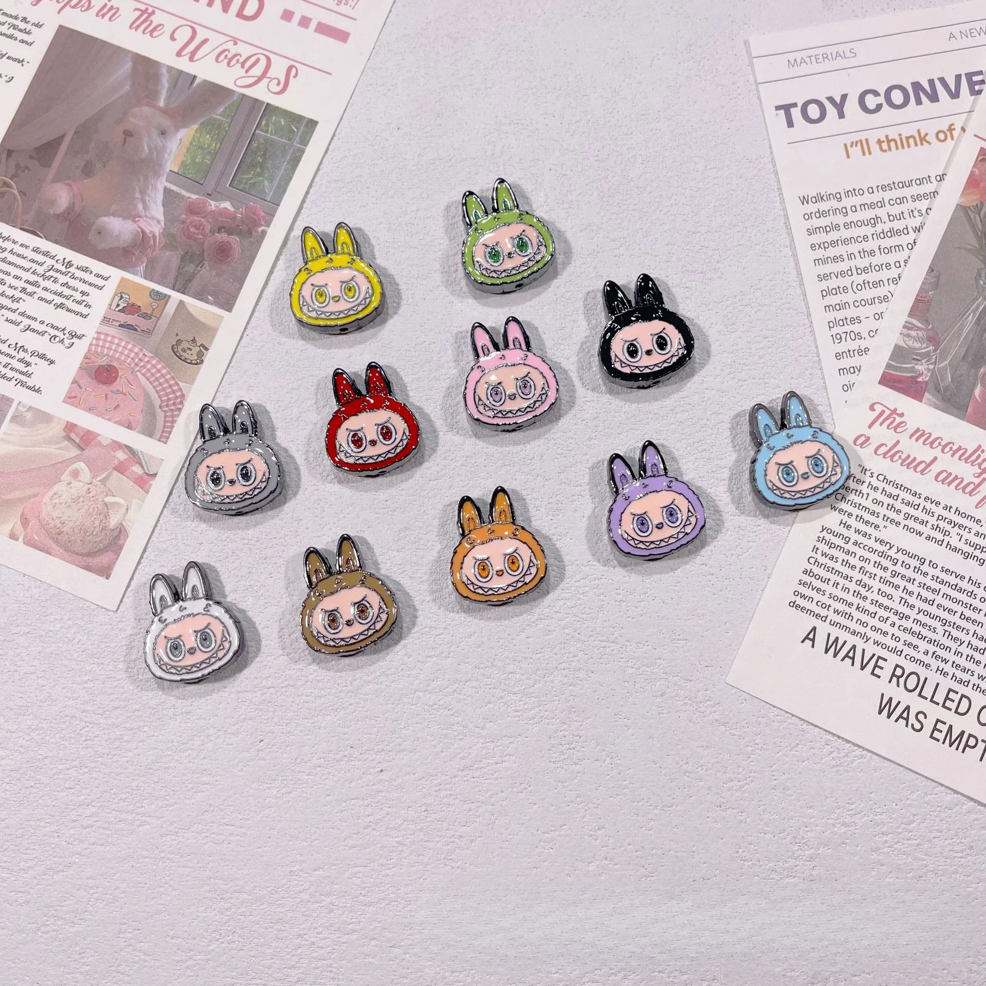 Colorful Alloy Drip Oil Vertical Hole Multi-color Cartoon Bead DIY Accessories Mobile Phone Chain Keychain Pendant Material Colorful Alloy Drip Oil Vertical Hole Multi-color Cartoon Bead DIY Accessories Mobile Phone Chain Keychain Pendant Material