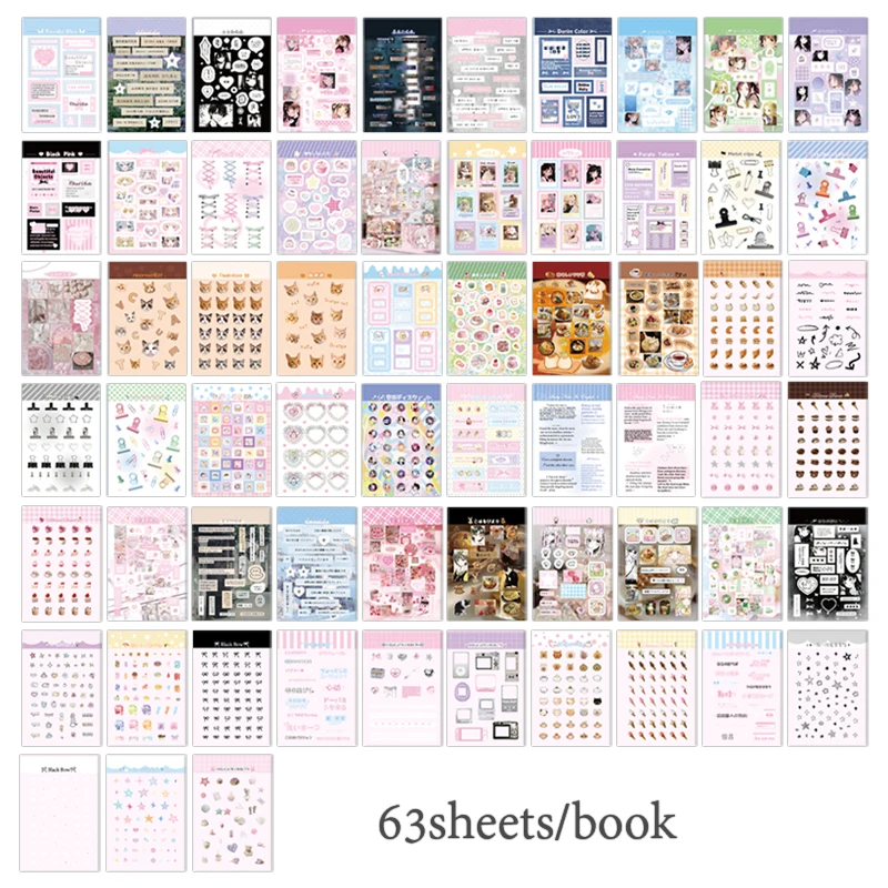 Mr. Paper 1Style 63Pcs/book coil sticker book for DIY handbook diary phone case calendar Laptop photo frame decoration Mr. Paper 1Style 63Pcs/book coil sticker book for DIY handbook diary phone case calendar Laptop photo frame decoration