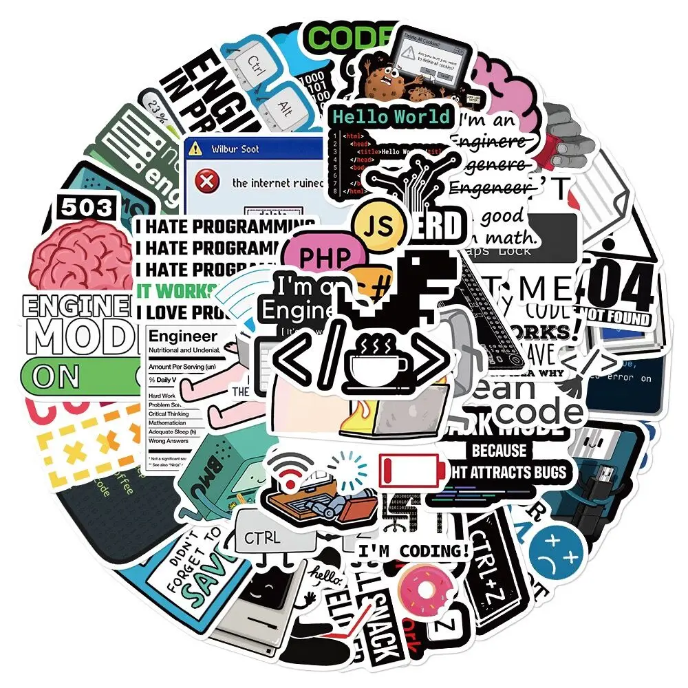 10/50PCS Funny Programming Meme Stickers Java JS Php Docker Html Cloud Language Decals Computer Laptop 404 Network Error Sticker 10/50PCS Funny Programming Meme Stickers Java JS Php Docker Html Cloud Language Decals Computer Laptop 404 Network Error Sticker
