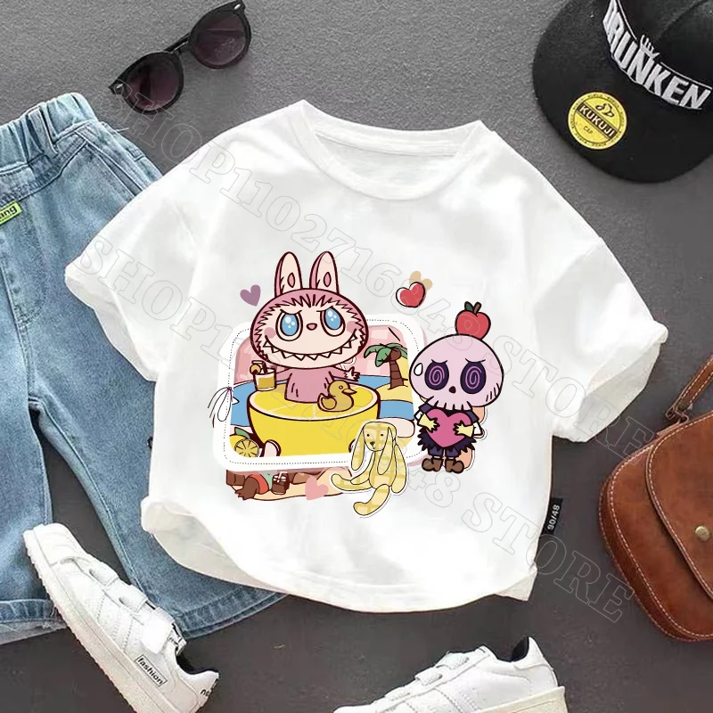 Labubu Cute Boys Girls Clothes Cartoon Character Graphic Print Child T Shirts Cool Comfortable Fashion Tops Birthday Party Gifts Labubu Cute Boys Girls Clothes Cartoon Character Graphic Print Child T Shirts Cool Comfortable Fashion Tops Birthday Party Gifts