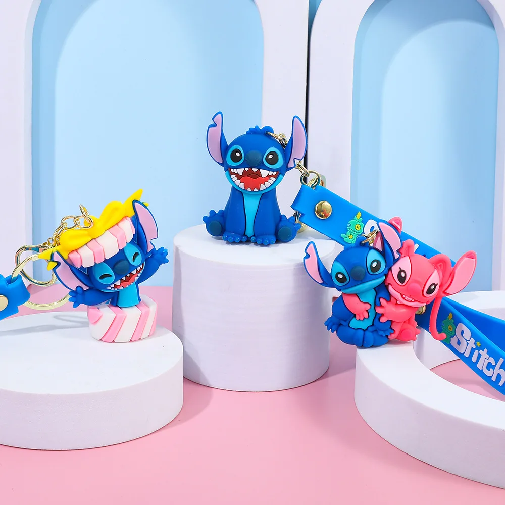MINISO Cartoon Stitch and Angel Keychains Matching Couple Toys for Accessories Bag Key Chain Ring Jewelry Retro Gifts Keyrings MINISO Cartoon Stitch and Angel Keychains Matching Couple Toys for Accessories Bag Key Chain Ring Jewelry Retro Gifts Keyrings