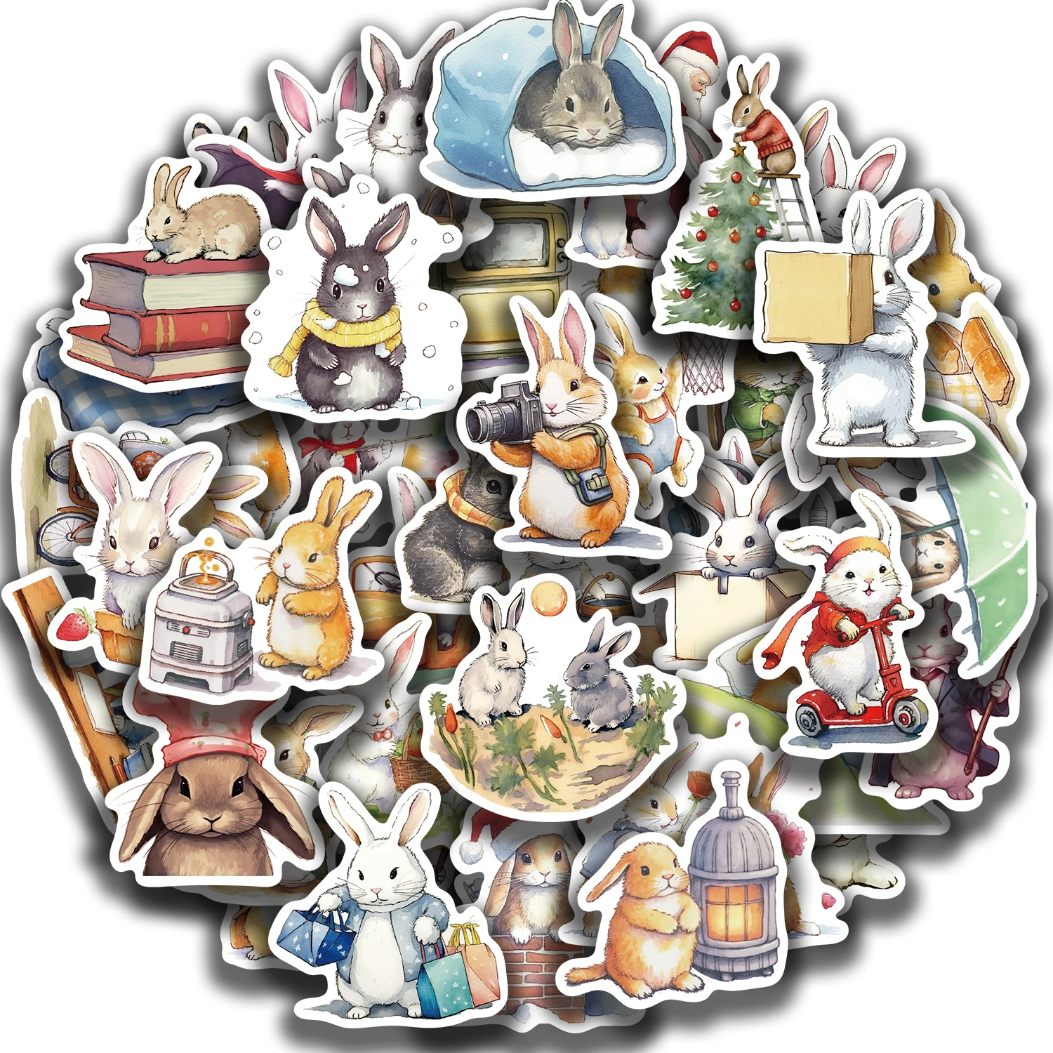 50PCS Bunny Rabbit Daily Day Cartoon Stickers Aesthetic Decals for Bike Bottle Suitcase Scrapbooking Children Gifts Sticker 50PCS Bunny Rabbit Daily Day Cartoon Stickers Aesthetic Decals for Bike Bottle Suitcase Scrapbooking Children Gifts Sticker
