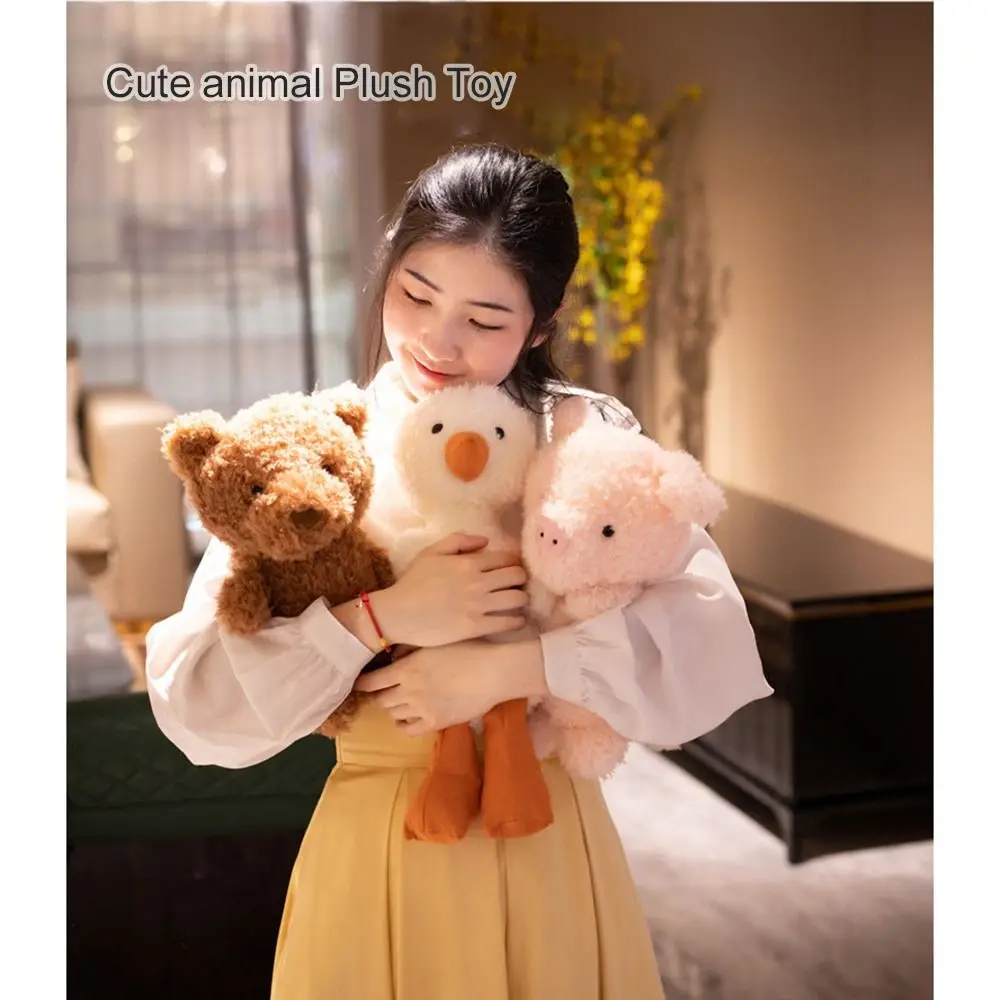 Kawaii Fox Owl Pig Lamb Chick Duck Furry Plush Toys Cute Soft Birthday Gifts for Boy Girls PP Cotton Stuffed Animals Toys Adult