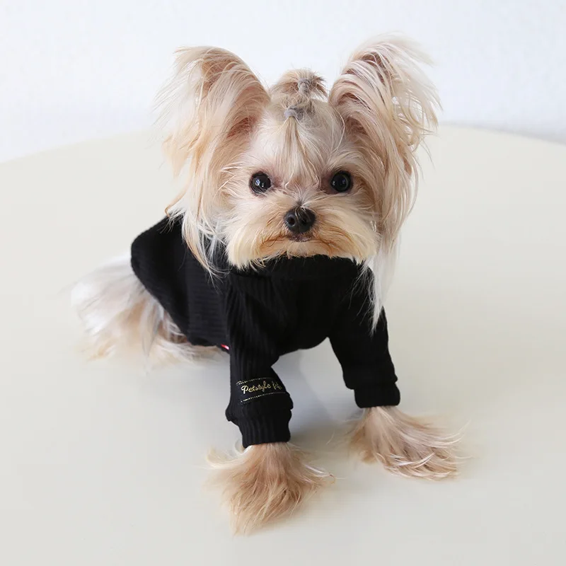Autumn and Winter New Style Lapel Fly Sleeve Base Shirt High Neck Cat Clothing Pet Base Shirt Clothes Dog Hoodie Puppy Clothes Autumn and Winter New Style Lapel Fly Sleeve Base Shirt High Neck Cat Clothing Pet Base Shirt Clothes Dog Hoodie Puppy Clothes