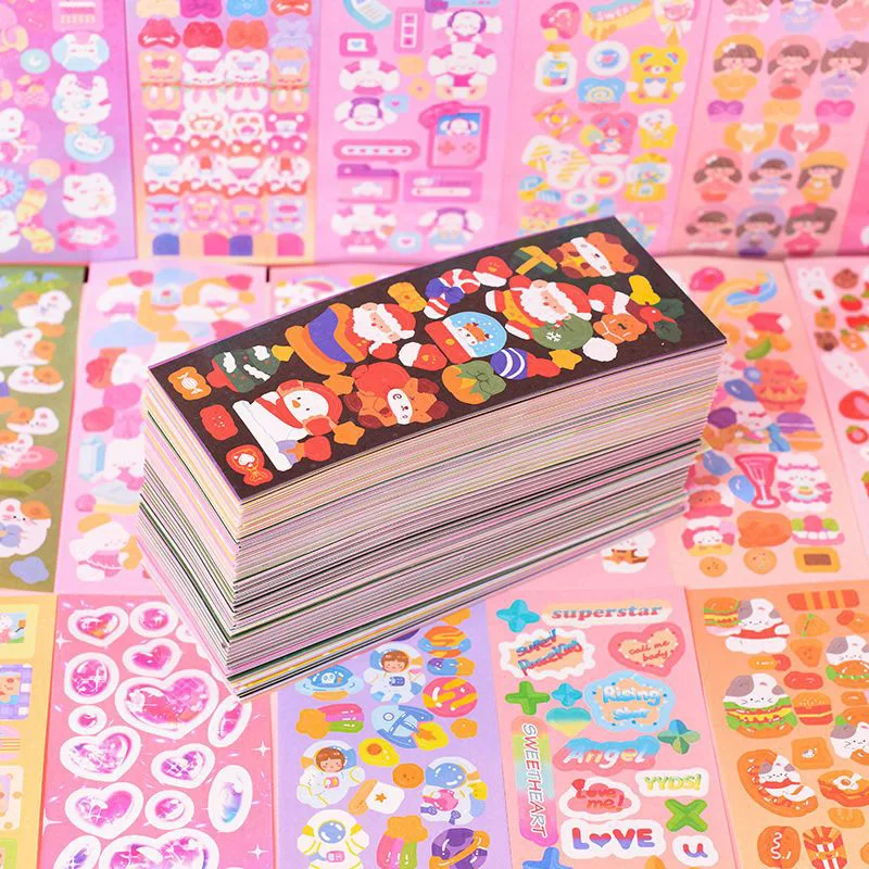 200PCS No-Repeated Sheet Stickers for Kids Kpop Pretty Aesthetic Cute Set Pack DIY Girl Toy Decor Stationery Scrapbooking 200PCS No-Repeated Sheet Stickers for Kids Kpop Pretty Aesthetic Cute Set Pack DIY Girl Toy Decor Stationery Scrapbooking