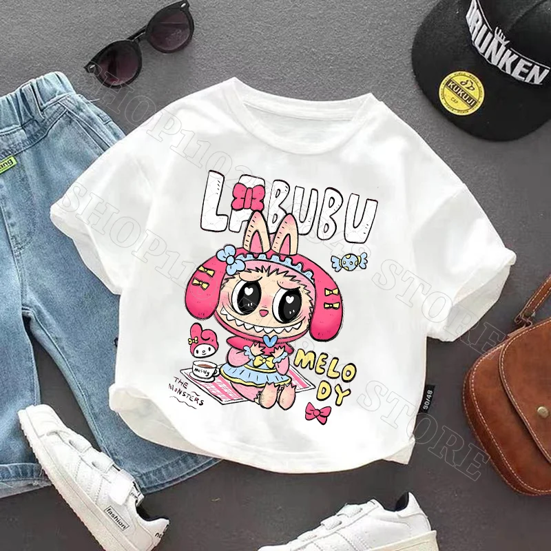 Labubu Cute Boys Girls Clothes Cartoon Character Graphic Print Child T Shirts Cool Comfortable Fashion Tops Birthday Party Gifts Labubu Cute Boys Girls Clothes Cartoon Character Graphic Print Child T Shirts Cool Comfortable Fashion Tops Birthday Party Gifts