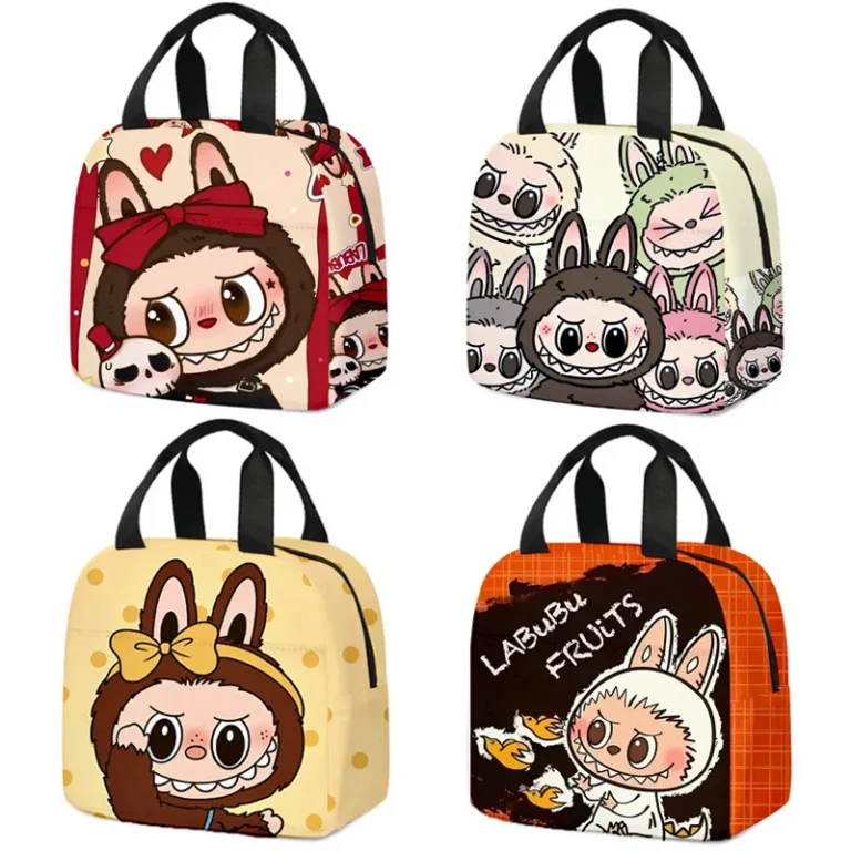 Large Capacity Cartoon Labubu Student Backpack Waterproof Kawaii Brown Monster Kids Cute Shouder Bag Elementary School Use