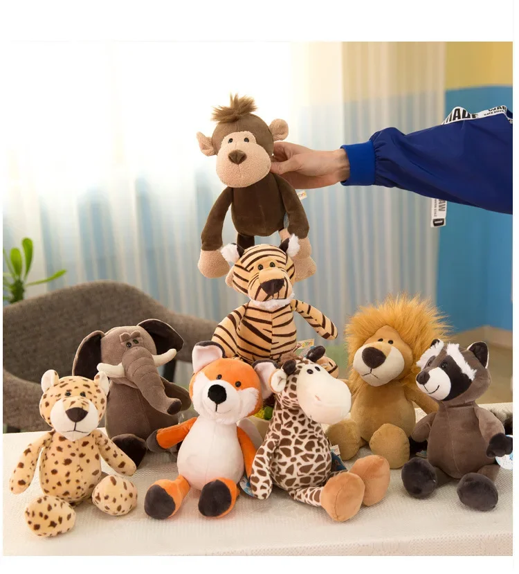 Stuffed Plush Animals Toys Soft Dolls Jungle Lion Elephant Tiger Dog Fox Monkey Deer Children Gift Kawaii Baby Kids Hobbie Toys Stuffed Plush Animals Toys Soft Dolls Jungle Lion Elephant Tiger Dog Fox Monkey Deer Children Gift Kawaii Baby Kids Hobbie Toys