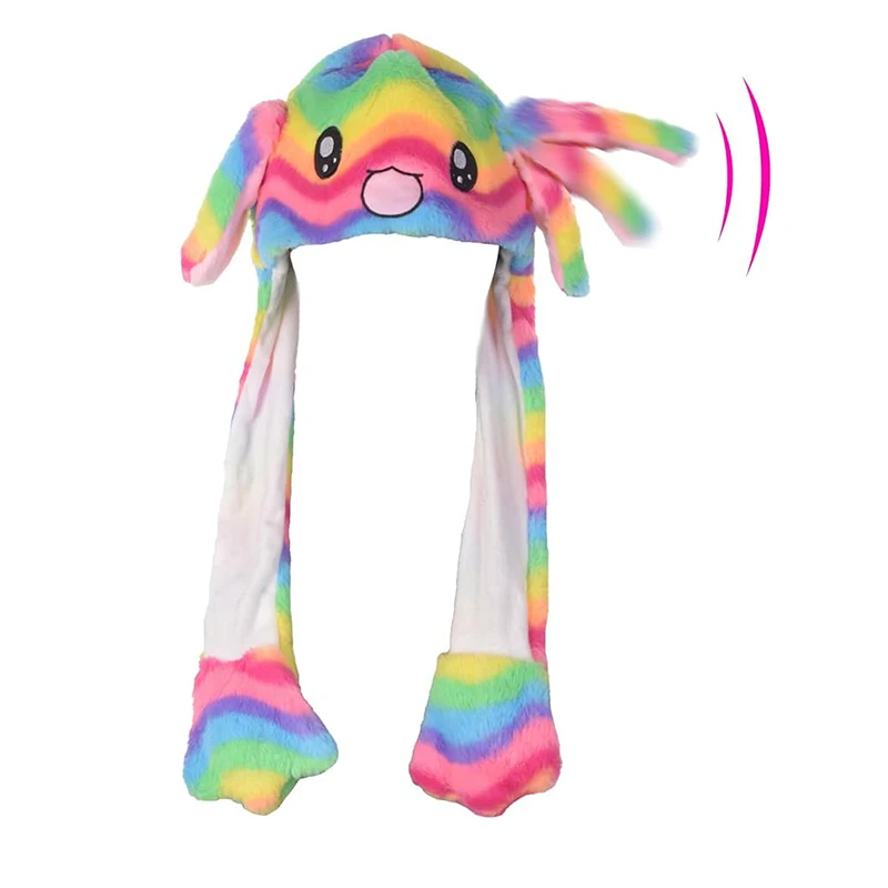 Cartoon Bunny Ear Move Hat Jumping up Toys Rabbit Girls Animal Plush Costume Cosplay Cap Kids Party for Adult Funny Anime Hat Cartoon Bunny Ear Move Hat Jumping up Toys Rabbit Girls Animal Plush Costume Cosplay Cap Kids Party for Adult Funny Anime Hat