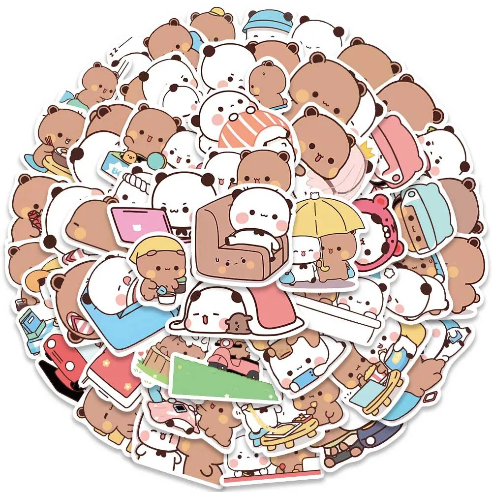 50pcs/Set Bubu And Dudu Panda Bear Sticker Food Serise Waterproof Cartoon Bear and Panda Sticker Toys 50pcs/Set Bubu And Dudu Panda Bear Sticker Food Serise Waterproof Cartoon Bear and Panda Sticker Toys