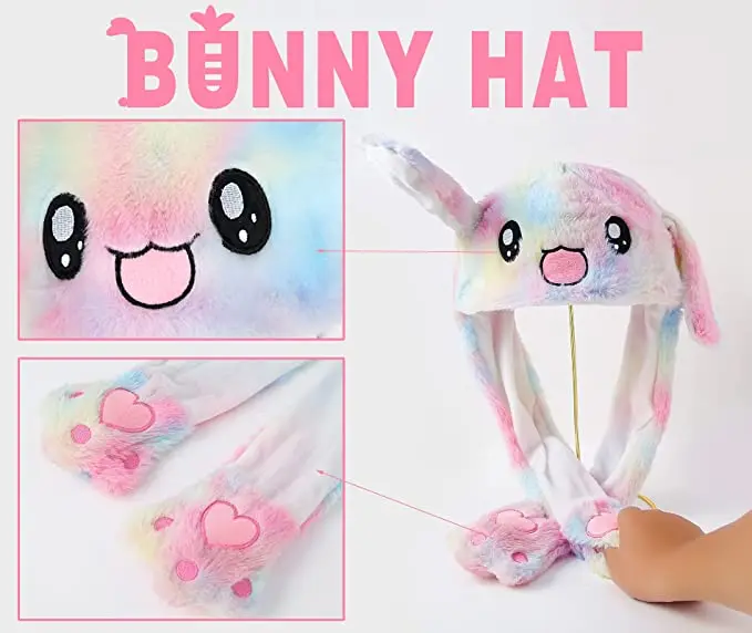 Ear Moving Bunny Hat Cute Costume Cosplay Party Funny Cartoon Game Hat Plush Jumping up Ear Move Hat Novelty Cap for Kids Adult Ear Moving Bunny Hat Cute Costume Cosplay Party Funny Cartoon Game Hat Plush Jumping up Ear Move Hat Novelty Cap for Kids Adult