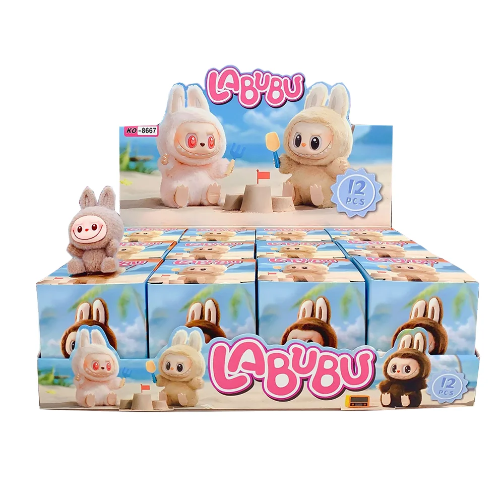 Mini Labubu Blind Box The Monsters Heartbeat Macaron Enamel Face Pvc Figurine Tabletop Ornament Kawaii Doll Kid Birthday Gift