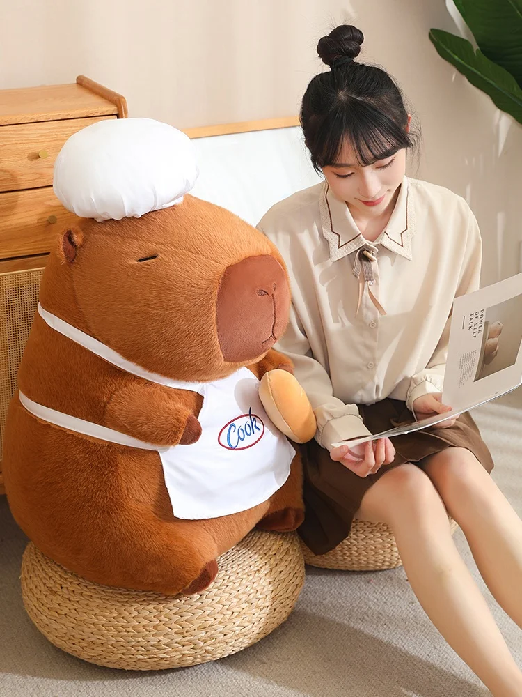 28-50cm Cook Capybara Plush Simulation Baker Kapibala Anime Fluffty Toy Cute Bread Doll Stuffed Animals Soft Doll Xmas Gift 28-50cm Cook Capybara Plush Simulation Baker Kapibala Anime Fluffty Toy Cute Bread Doll Stuffed Animals Soft Doll Xmas Gift
