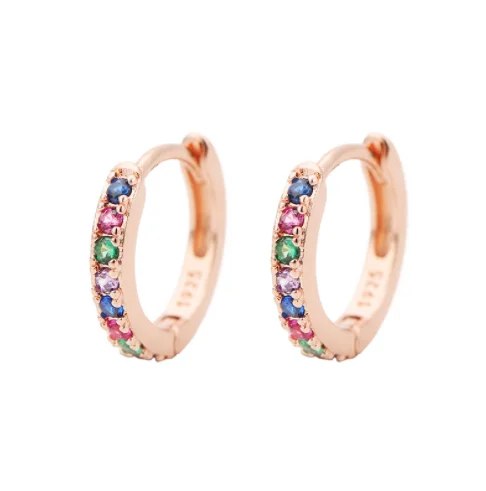 ANENJERY 2PCS Rainbow Little Huggies Hoop Earrings for Women Girl Cartilage Small Piercing Tragus Circle Men Jewelry ANENJERY 2PCS Rainbow Little Huggies Hoop Earrings for Women Girl Cartilage Small Piercing Tragus Circle Men Jewelry