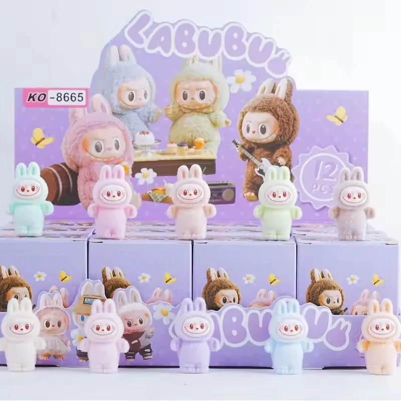 Labubu Blind Box Cartoon Flocking Hand-Made Blind Box High-Value Cute Doll Desktop Ornaments Model Children'S Gifts In Stock Labubu Blind Box Cartoon Flocking Hand-Made Blind Box High-Value Cute Doll Desktop Ornaments Model Children'S Gifts In Stock