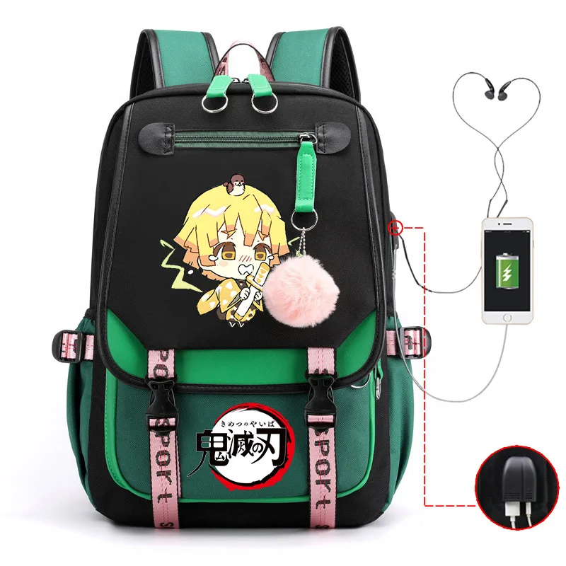 Japanese Anime Demon Slayer Backpack Nezuko Tanjirou Zenitsu Usb Bagpacks Fashion Women Men Travel Bag Girls Boys School Bags Japanese Anime Demon Slayer Backpack Nezuko Tanjirou Zenitsu Usb Bagpacks Fashion Women Men Travel Bag Girls Boys School Bags