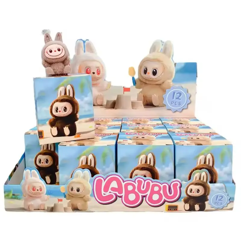 Labubu Blind Box Cartoon Flocking Hand-Made Blind Box High-Value Cute Doll Desktop Ornaments Model Children'S Gifts In Stock