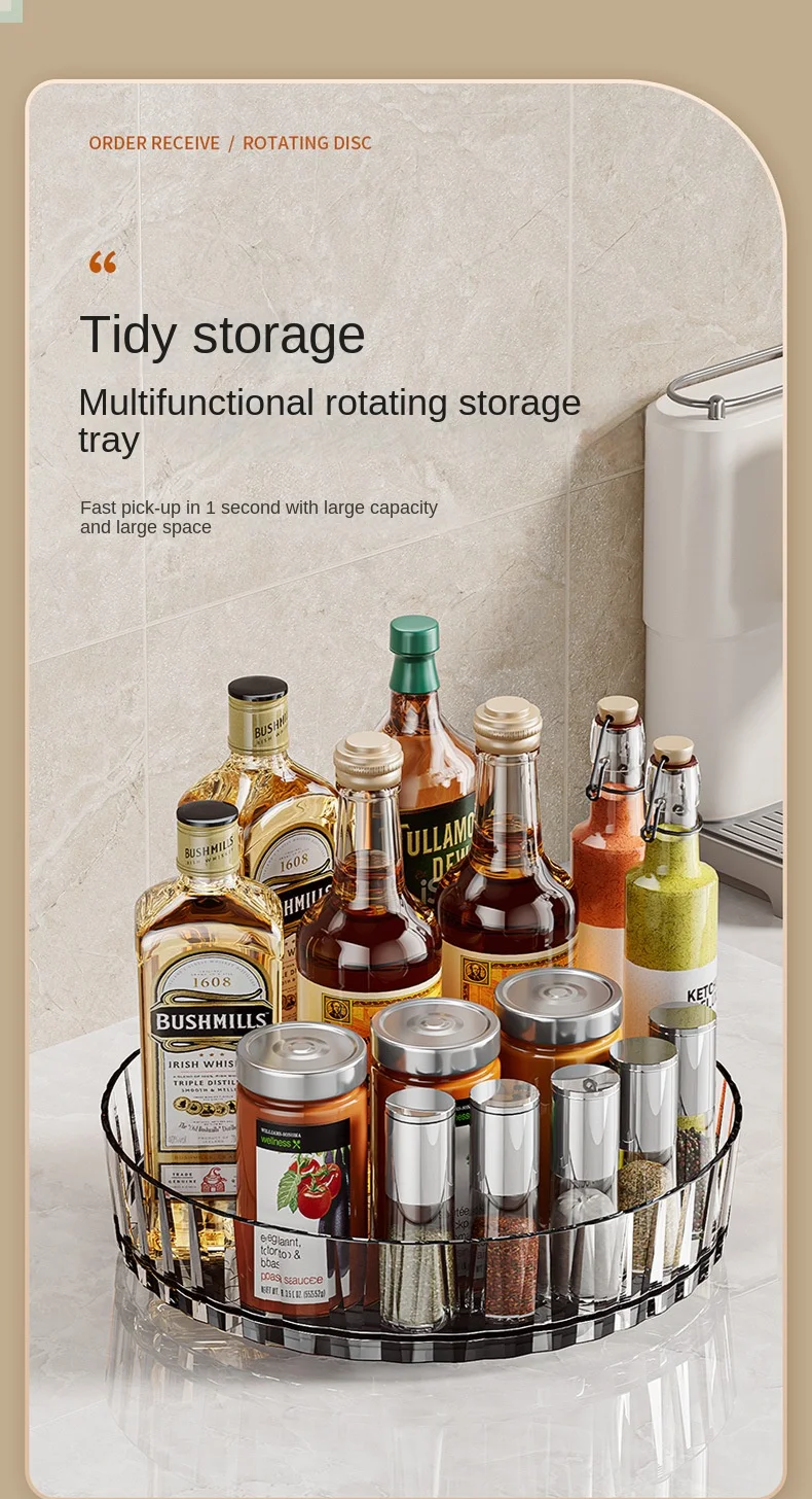 360 Rotating Seasoning Storage Tray Multifunction Pantry Cabinet Turntable For Cosmetics Bathroom Storage Box Kitchen Organizer 360 Rotating Seasoning Storage Tray Multifunction Pantry Cabinet Turntable For Cosmetics Bathroom Storage Box Kitchen Organizer