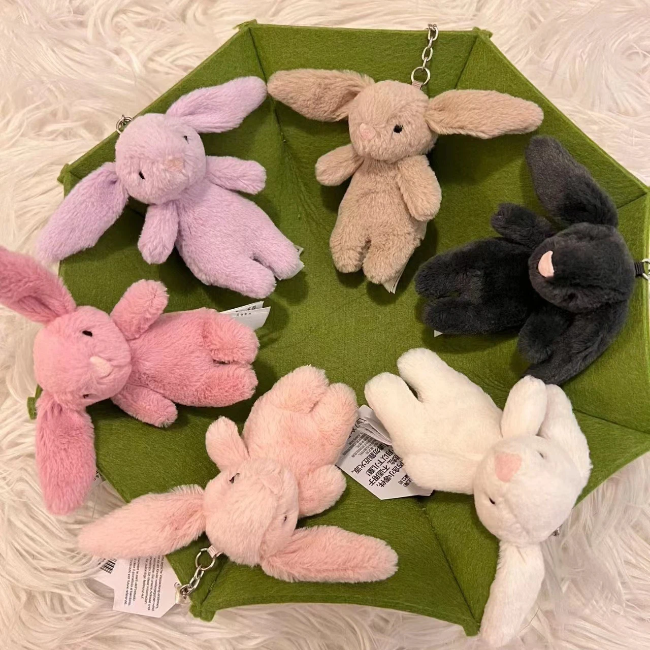 Stuffed Animals Cute Cartoon Rabbit Keychain Love Pompom Trinket Toy Girl Bag Car Keychain Mobile Phone Pendant Jewelry Gift Stuffed Animals Cute Cartoon Rabbit Keychain Love Pompom Trinket Toy Girl Bag Car Keychain Mobile Phone Pendant Jewelry Gift
