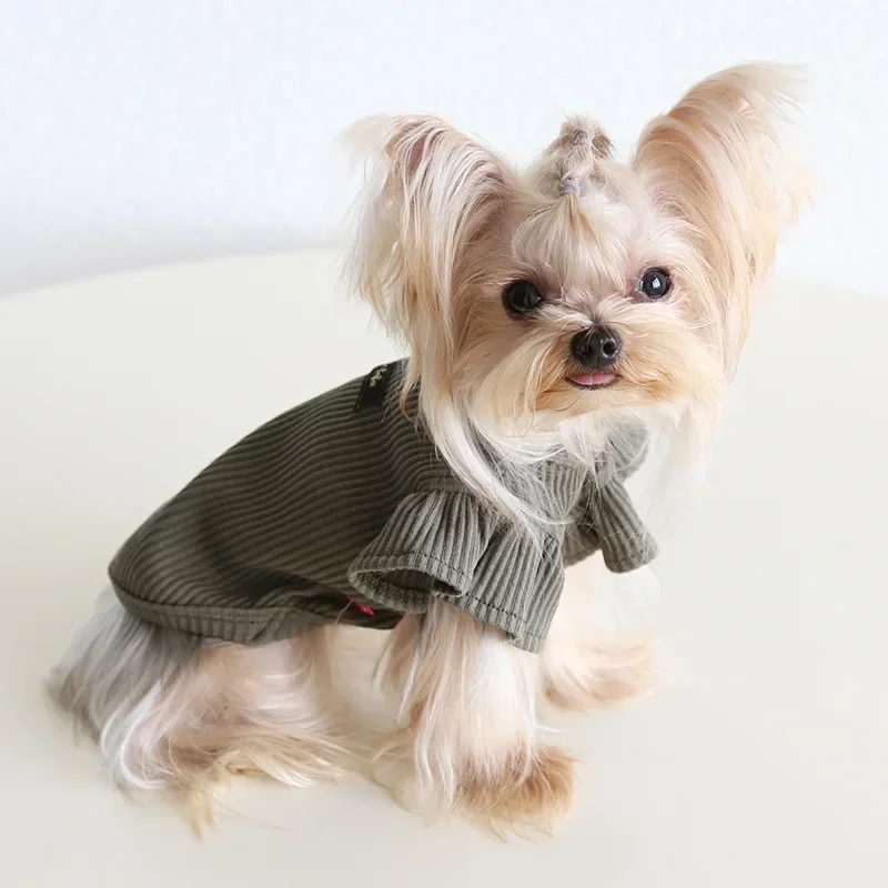 Autumn and Winter New Style Lapel Fly Sleeve Base Shirt High Neck Cat Clothing Pet Base Shirt Clothes Dog Hoodie Puppy Clothes Autumn and Winter New Style Lapel Fly Sleeve Base Shirt High Neck Cat Clothing Pet Base Shirt Clothes Dog Hoodie Puppy Clothes