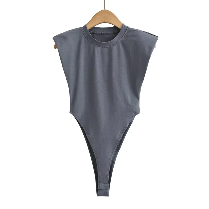 Sexy tops women Summer one-pieces bodycon bodysuit padded shoulder bodysuit black sleeveless body suits for women white Sexy tops women Summer one-pieces bodycon bodysuit padded shoulder bodysuit black sleeveless body suits for women white