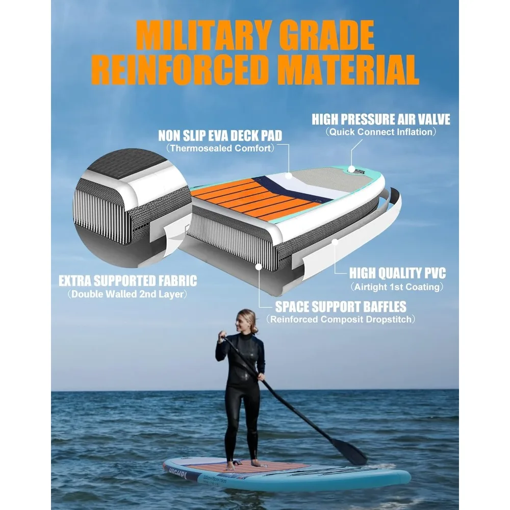 Inflatable stand-up paddle board, wide attitude, surf control, non-slip deck, leash, youth and adult stand-up boat Inflatable stand-up paddle board, wide attitude, surf control, non-slip deck, leash, youth and adult stand-up boat
