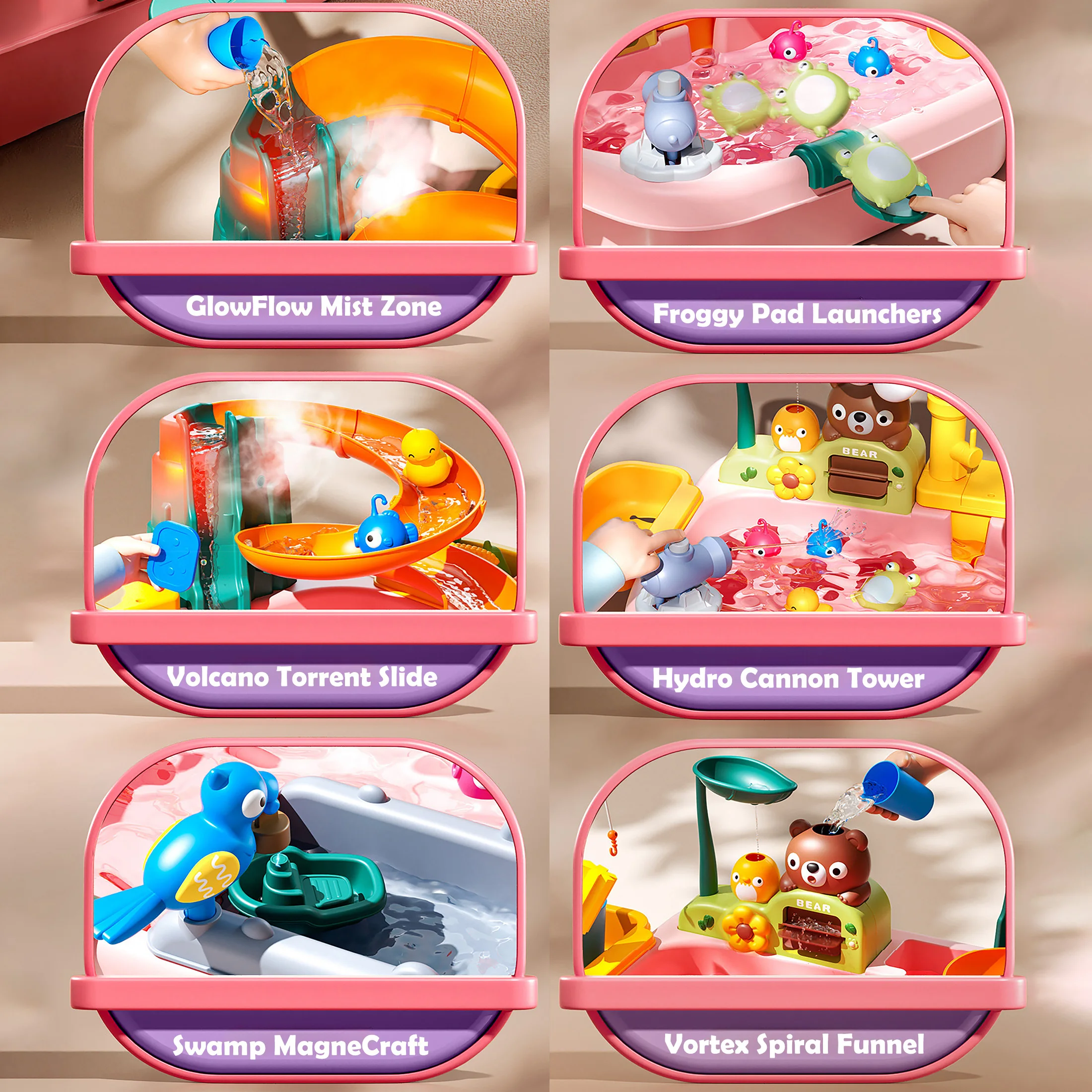 Children's Play Sink with Running Water, Mini Water Table for 3+, Upgraded Faucet and Play Dishes, Children Electric Dishwasher Children's Play Sink with Running Water, Mini Water Table for 3+, Upgraded Faucet and Play Dishes, Children Electric Dishwasher