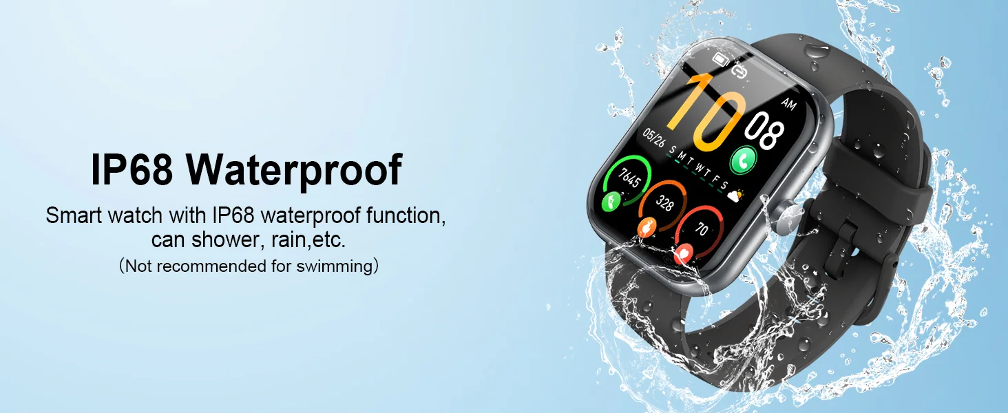 Smart Watch(Answer/Make Calls), 1.96" Smartwatches, Fitness Tracker, Sleep Monitor, Pedometer, 100+ Sport Modes, IP68 Waterproof Smart Watch(Answer/Make Calls), 1.96" Smartwatches, Fitness Tracker, Sleep Monitor, Pedometer, 100+ Sport Modes, IP68 Waterproof