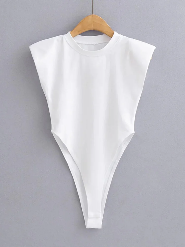 Sexy tops women Summer one-pieces bodycon bodysuit padded shoulder bodysuit black sleeveless body suits for women white Sexy tops women Summer one-pieces bodycon bodysuit padded shoulder bodysuit black sleeveless body suits for women white