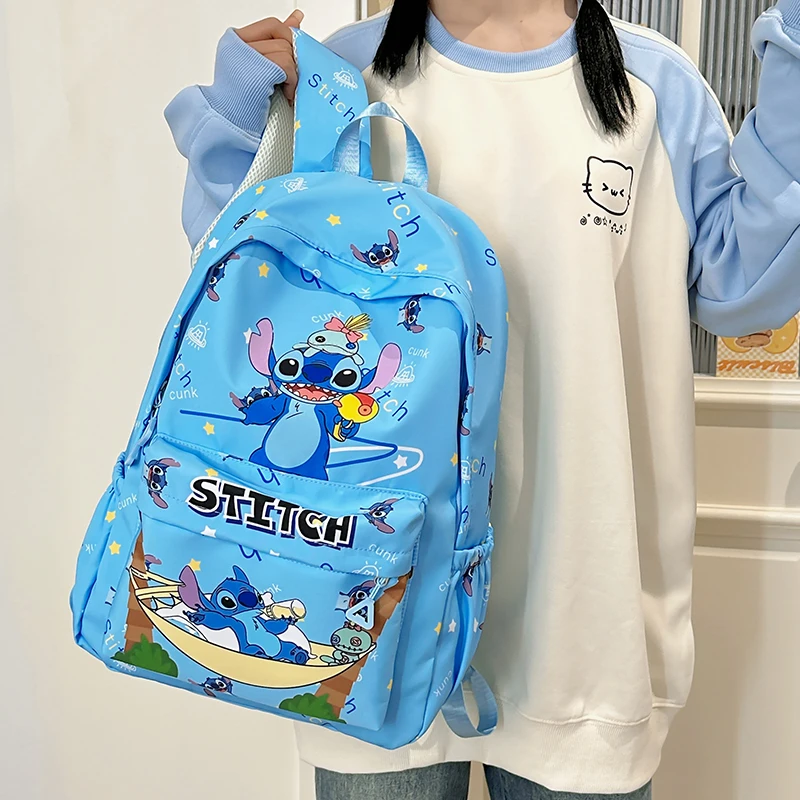 Stitch Cartoon Backpack, Large Capacity Daypack, Lightweight, Durable Nylon Schoolbag for Travel, Daily Commuting and School Stitch Cartoon Backpack, Large Capacity Daypack, Lightweight, Durable Nylon Schoolbag for Travel, Daily Commuting and School