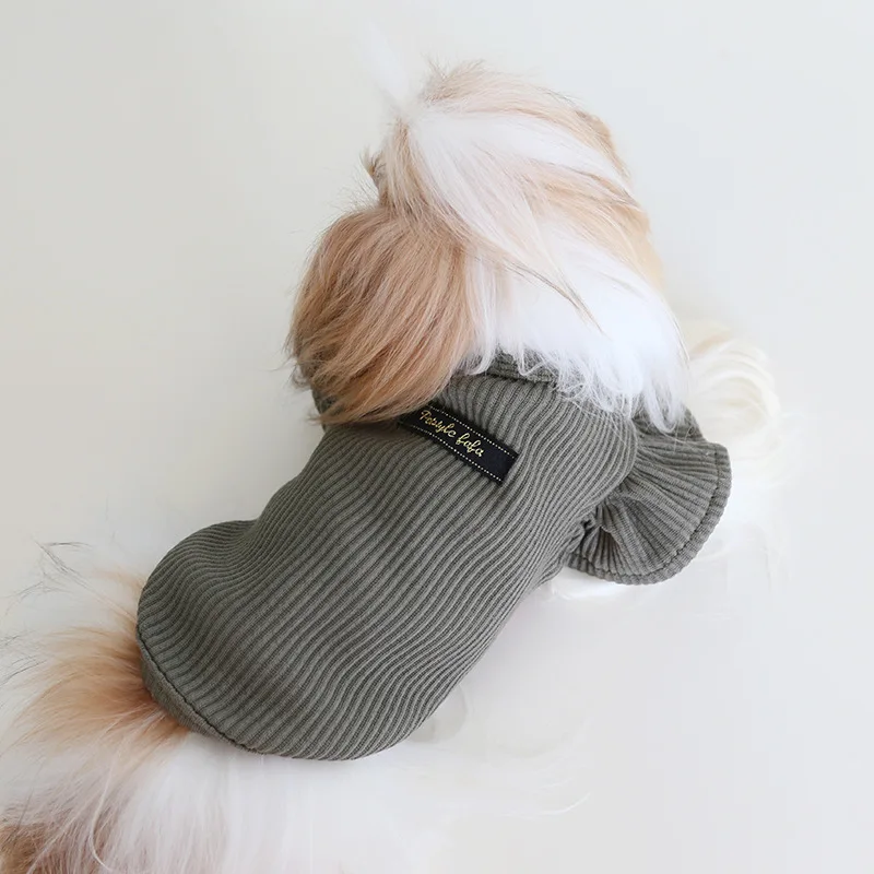 Autumn and Winter New Style Lapel Fly Sleeve Base Shirt High Neck Cat Clothing Pet Base Shirt Clothes Dog Hoodie Puppy Clothes Autumn and Winter New Style Lapel Fly Sleeve Base Shirt High Neck Cat Clothing Pet Base Shirt Clothes Dog Hoodie Puppy Clothes